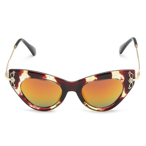 Uv400 Mujer Chica Montura De Ojo De Gato Lente De Mercurio Gafas De Sol Vintage Gafas De Metal