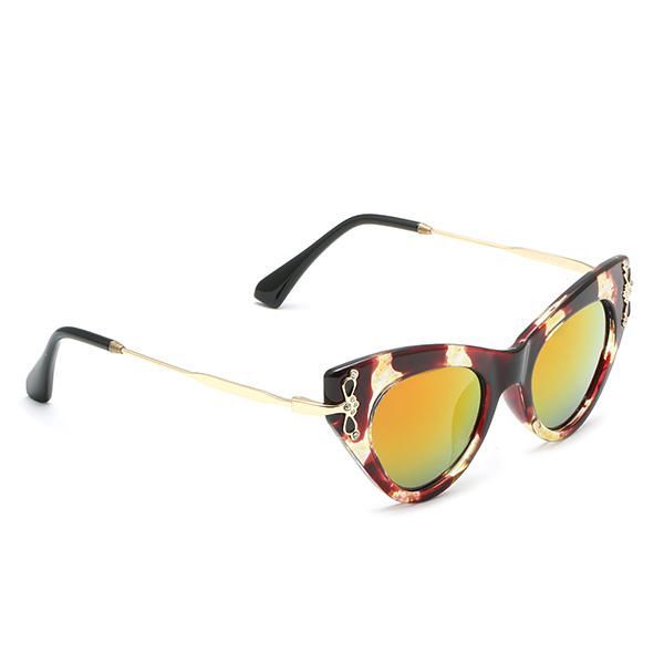 Uv400 Mujer Chica Montura De Ojo De Gato Lente De Mercurio Gafas De Sol Vintage Gafas De Metal