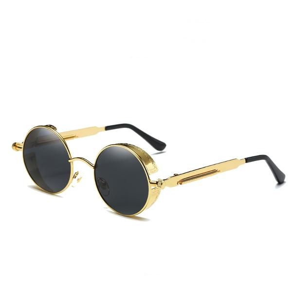 Uv400 Vintage Steampunk Gafas De Sol Con Lentes De Espejo Redondas Deporte Al Aire Libre Gafas Hisper Para Hombre Y Mujer