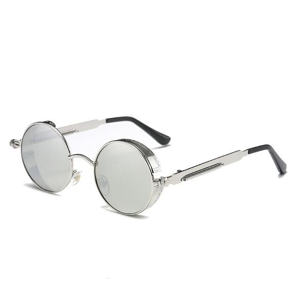 Uv400 Vintage Steampunk Gafas De Sol Con Lentes De Espejo Redondas Deporte Al Aire Libre Gafas Hisper Para Hombre Y Mujer