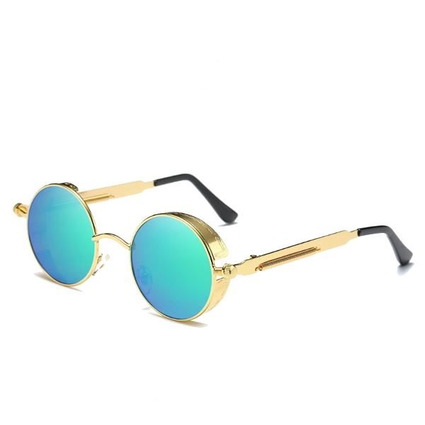 Uv400 Vintage Steampunk Gafas De Sol Con Lentes De Espejo Redondas Deporte Al Aire Libre Gafas Hisper Para Hombre Y Mujer