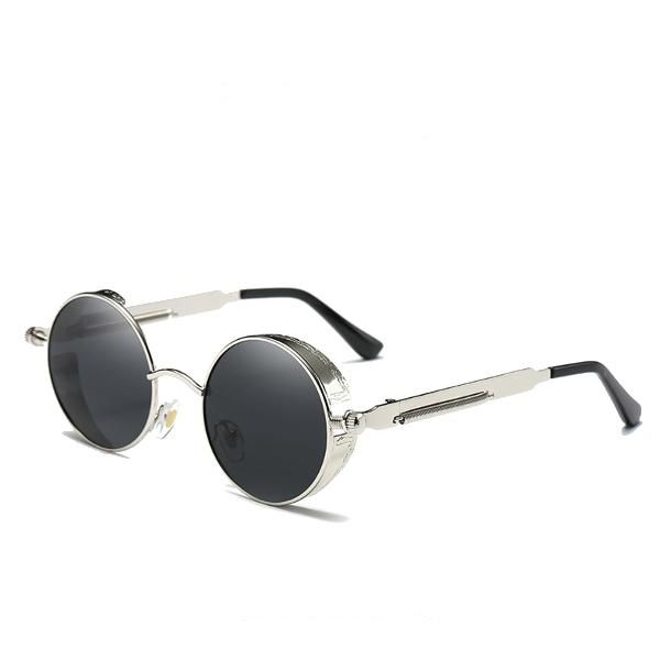 Uv400 Vintage Steampunk Gafas De Sol Con Lentes De Espejo Redondas Deporte Al Aire Libre Gafas Hisper Para Hombre Y Mujer