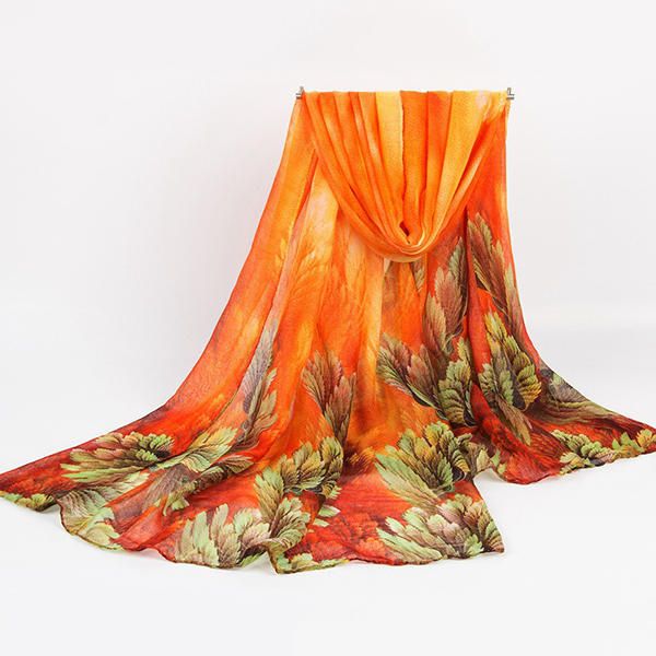 180cm Mujeres Voile Coral Flor Estampado Bufanda Casual Oversize Warm Soft Bufandas Chales