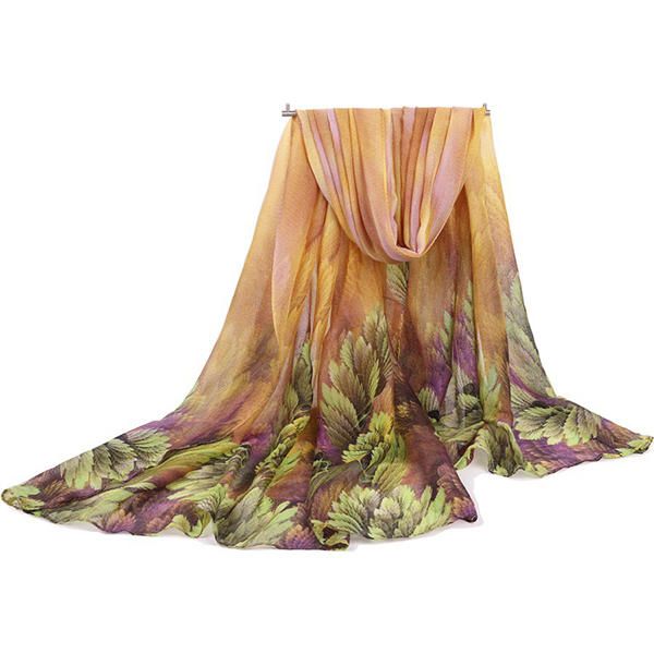 180cm Mujeres Voile Coral Flor Estampado Bufanda Casual Oversize Warm Soft Bufandas Chales