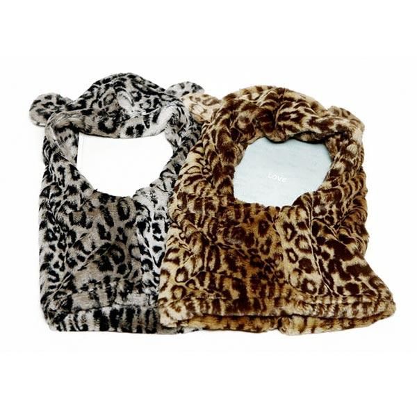 Bufanda De Gorro De Algodón Con Estampado De Leopardo De Invierno Para Mujer