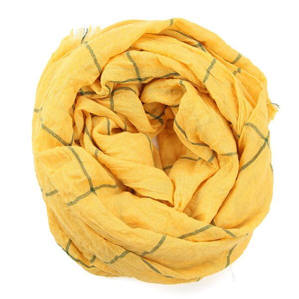 Bufandas Con Borlas De Rejilla De Celosía De Algodón Unisex Color Puro Mantón Pashmina