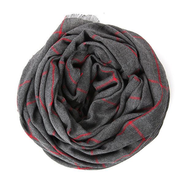 Bufandas Con Borlas De Rejilla De Celosía De Algodón Unisex Color Puro Mantón Pashmina