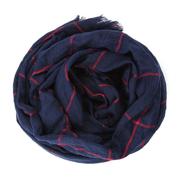 Bufandas Con Borlas De Rejilla De Celosía De Algodón Unisex Color Puro Mantón Pashmina