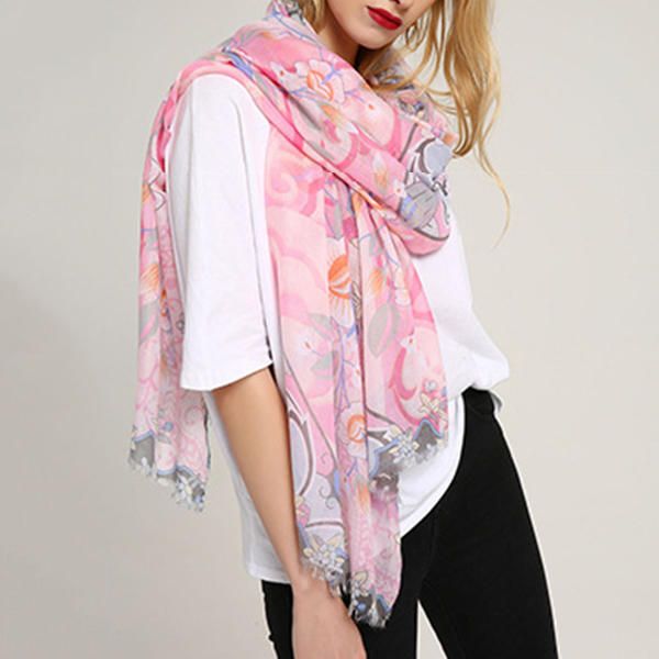 Laides Vogue Summer Cotton Graffiti Printting Scarf Outdoor Talla Grande Chal Para Mujer