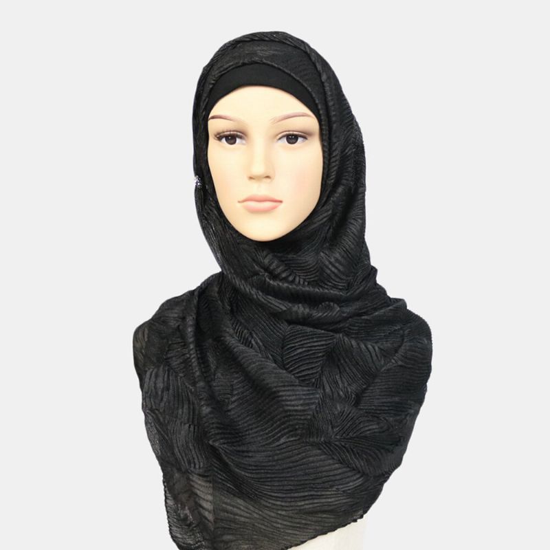 Mujer Poliéster Color Sólido Seda Turbante Étnico Bufanda Hijab