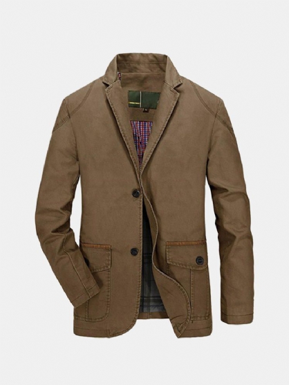 Abrigos De Chaqueta De Botones De Algodón Casual De Negocios Para Hombres