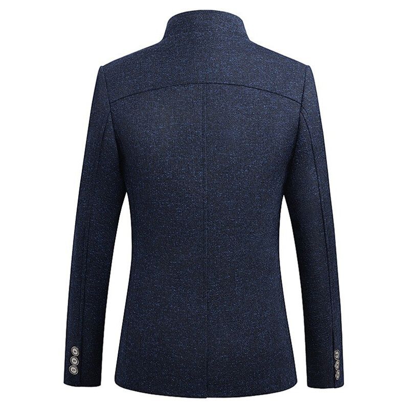 Abrigos De Chaqueta De Estilo Británico De Caballero Delgado Informal Con Cuello Alto Para Hombre