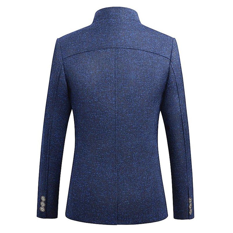 Abrigos De Chaqueta De Estilo Británico De Caballero Delgado Informal Con Cuello Alto Para Hombre