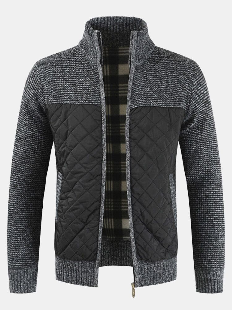 Abrigos De Punto De Costura Gruesa De Lana Informal De Invierno Para Hombre Chaqueta Cálida Con Cuello Alto