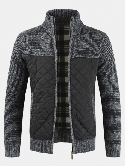 Abrigos De Punto De Costura Gruesa De Lana Informal De Invierno Para Hombre Chaqueta Cálida Con Cuello Alto