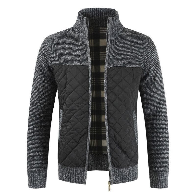 Abrigos De Punto De Costura Gruesa De Lana Informal De Invierno Para Hombre Chaqueta Cálida Con Cuello Alto