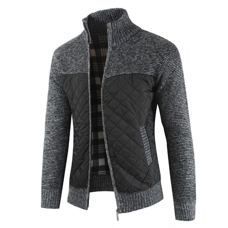 Abrigos De Punto De Costura Gruesa De Lana Informal De Invierno Para Hombre Chaqueta Cálida Con Cuello Alto