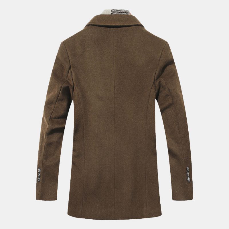 Bufanda Para Hombre Desmontable Cuello Alto Botones Abrigos Gruesos Chaqueta Informal Cálida