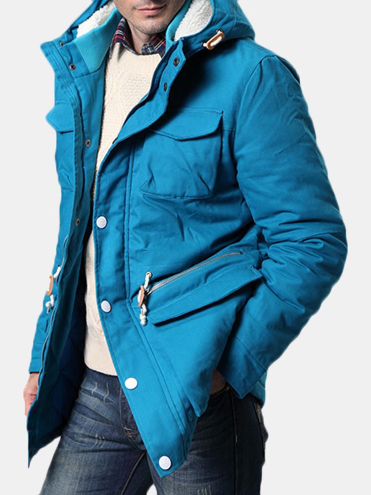 Chaqueta De Abrigo Parka Con Capucha Gruesa Y Cálida De Algodón De Invierno Para Hombre