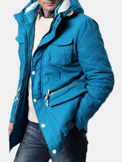 Chaqueta De Abrigo Parka Con Capucha Gruesa Y Cálida De Algodón De Invierno Para Hombre