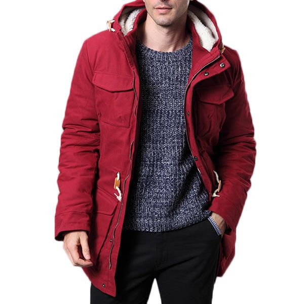 Chaqueta De Abrigo Parka Con Capucha Gruesa Y Cálida De Algodón De Invierno Para Hombre