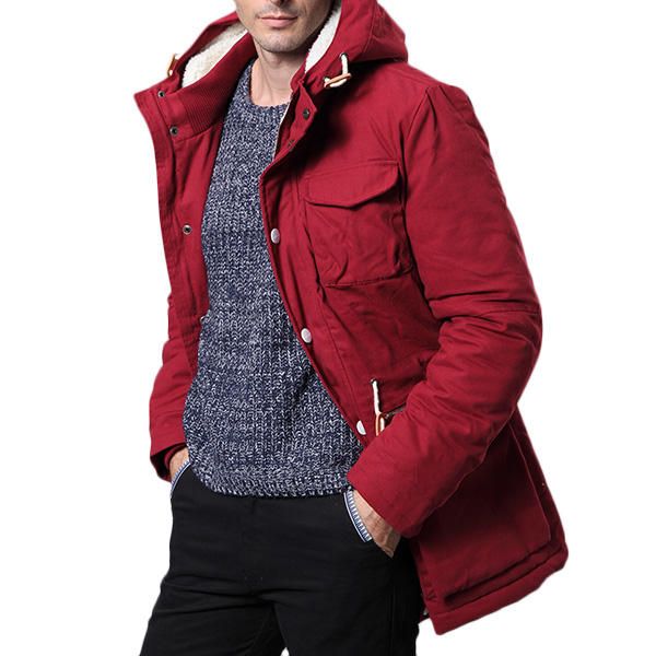 Chaqueta De Abrigo Parka Con Capucha Gruesa Y Cálida De Algodón De Invierno Para Hombre