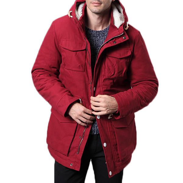 Chaqueta De Abrigo Parka Con Capucha Gruesa Y Cálida De Algodón De Invierno Para Hombre