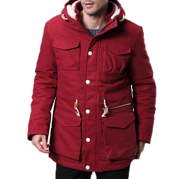 Chaqueta De Abrigo Parka Con Capucha Gruesa Y Cálida De Algodón De Invierno Para Hombre