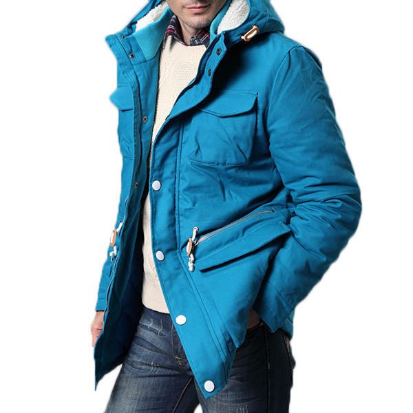 Chaqueta De Abrigo Parka Con Capucha Gruesa Y Cálida De Algodón De Invierno Para Hombre