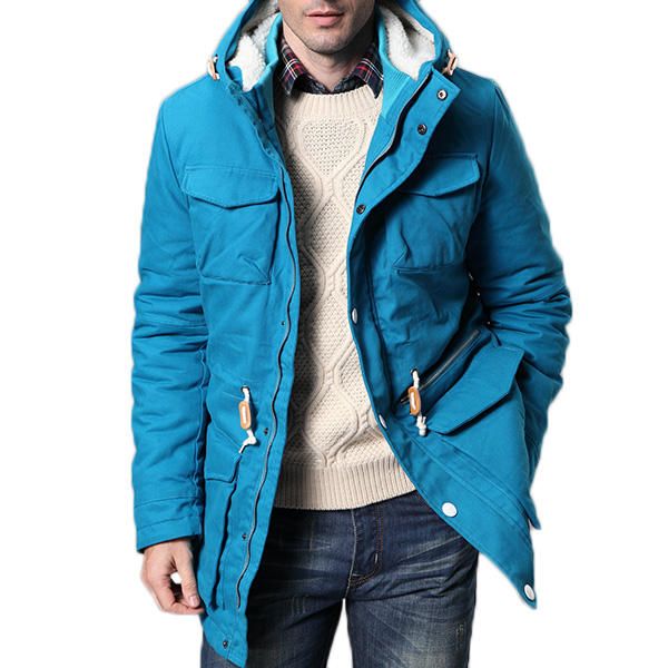 Chaqueta De Abrigo Parka Con Capucha Gruesa Y Cálida De Algodón De Invierno Para Hombre