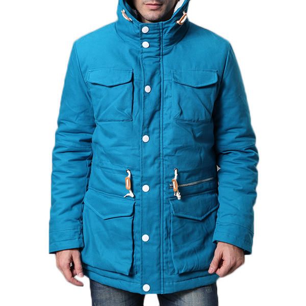 Chaqueta De Abrigo Parka Con Capucha Gruesa Y Cálida De Algodón De Invierno Para Hombre