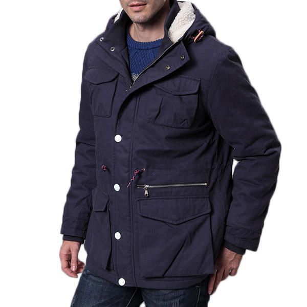 Chaqueta De Abrigo Parka Con Capucha Gruesa Y Cálida De Algodón De Invierno Para Hombre