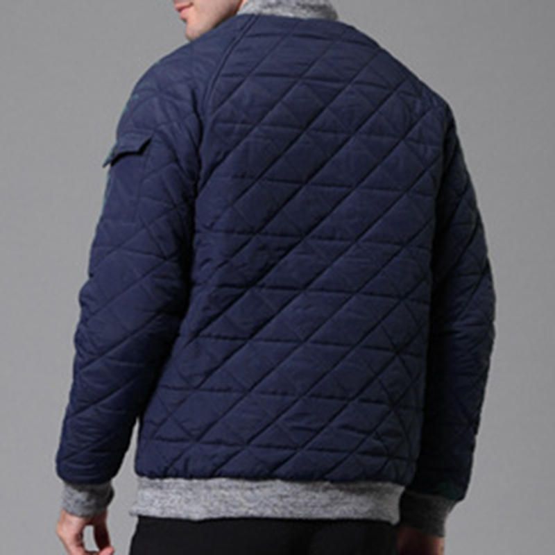 Chaqueta Acolchada Con Cremallera Cómoda Informal Para Hombre