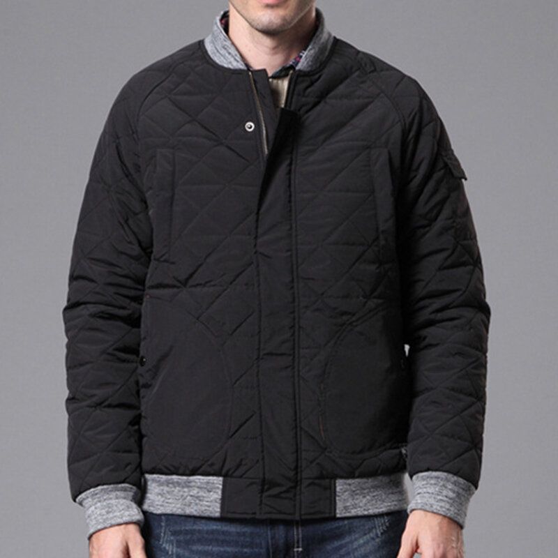 Chaqueta Acolchada Con Cremallera Cómoda Informal Para Hombre