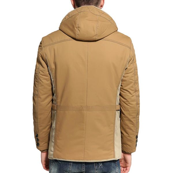 Chaqueta De Algodón Al Aire Libre Con Capucha Cálida De Invierno De Terciopelo Grueso Para Hombre