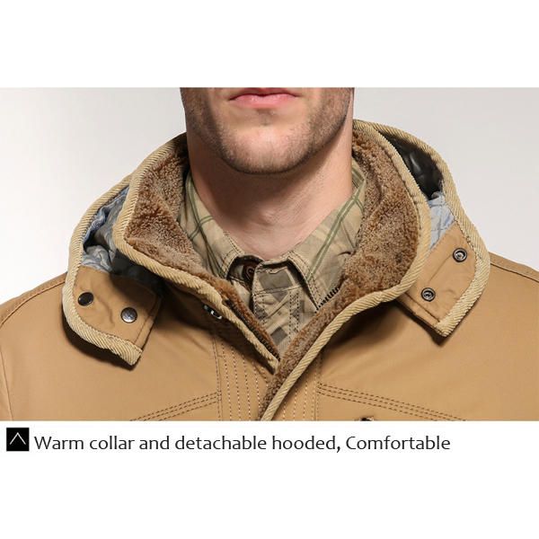 Chaqueta De Algodón Al Aire Libre Con Capucha Cálida De Invierno De Terciopelo Grueso Para Hombre