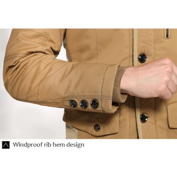 Chaqueta De Algodón Al Aire Libre Con Capucha Cálida De Invierno De Terciopelo Grueso Para Hombre