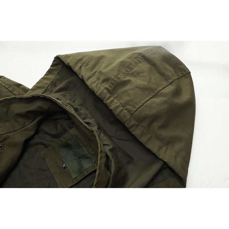 Chaqueta De Algodón Para Hombre Con Capucha Y Múltiples Bolsillos Estilo Militar