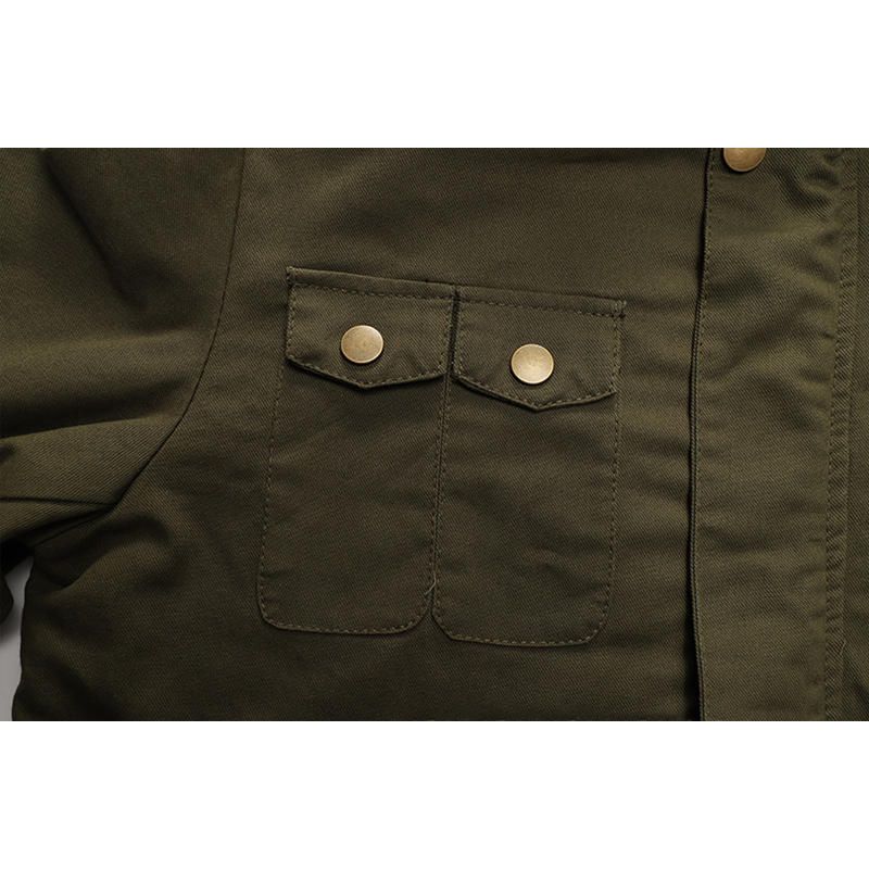 Chaqueta De Algodón Para Hombre Con Capucha Y Múltiples Bolsillos Estilo Militar