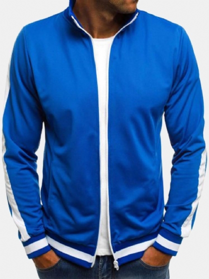 Chaqueta De Béisbol De Algodón A Rayas Con Estilo Informal Para Hombre