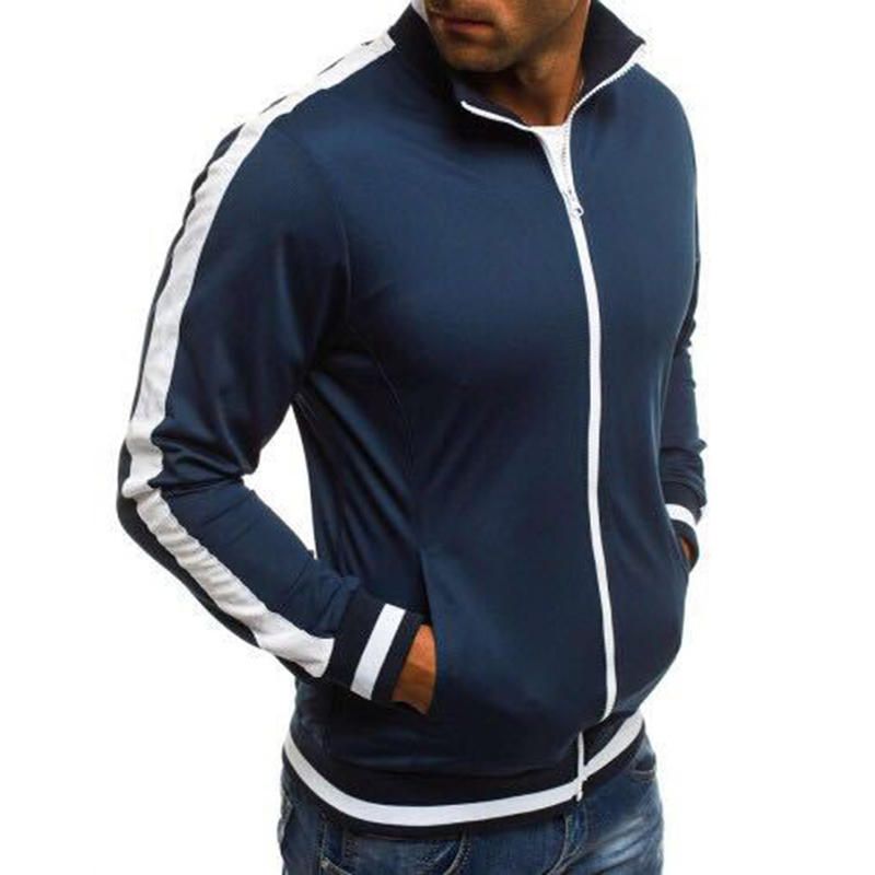 Chaqueta De Béisbol De Algodón A Rayas Con Estilo Informal Para Hombre