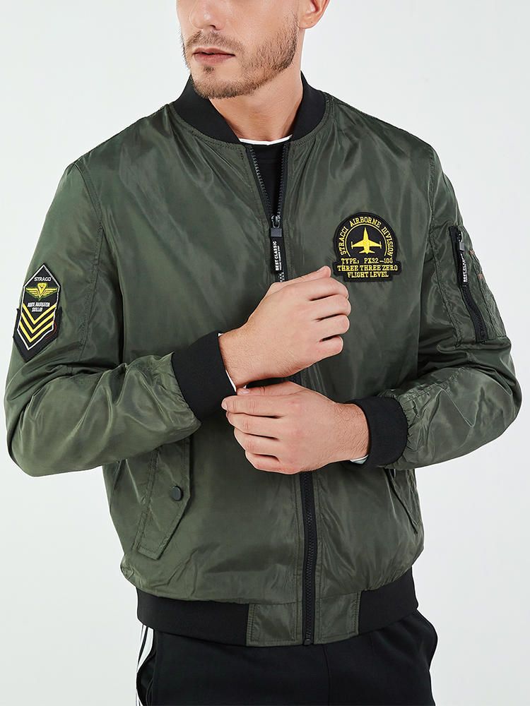 Chaqueta De Béisbol Informal Gruesa Con Cuello Alto De Moda Para Hombre