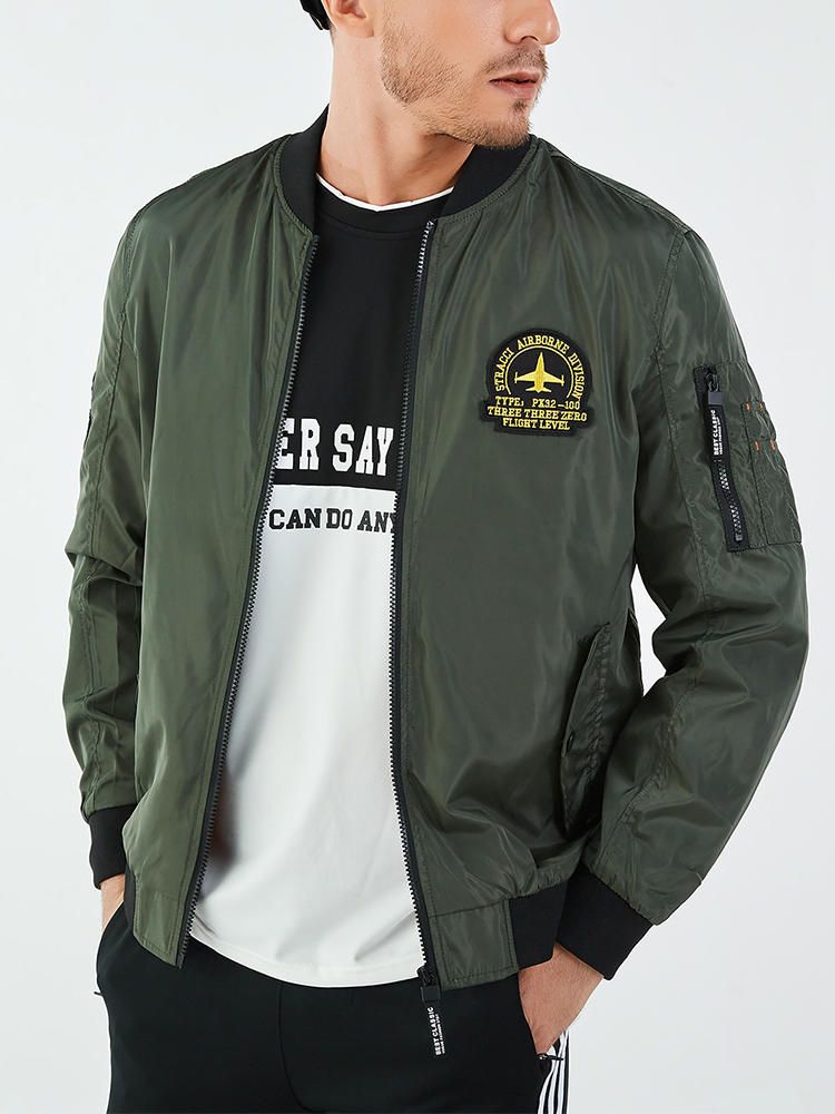 Chaqueta De Béisbol Informal Gruesa Con Cuello Alto De Moda Para Hombre