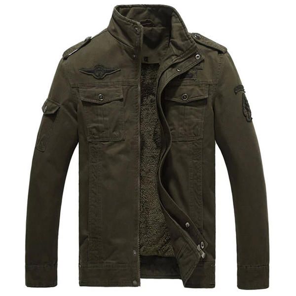 Chaqueta Bomber De Algodón Militar Verde Amry De Invierno Para Hombre S-4xl