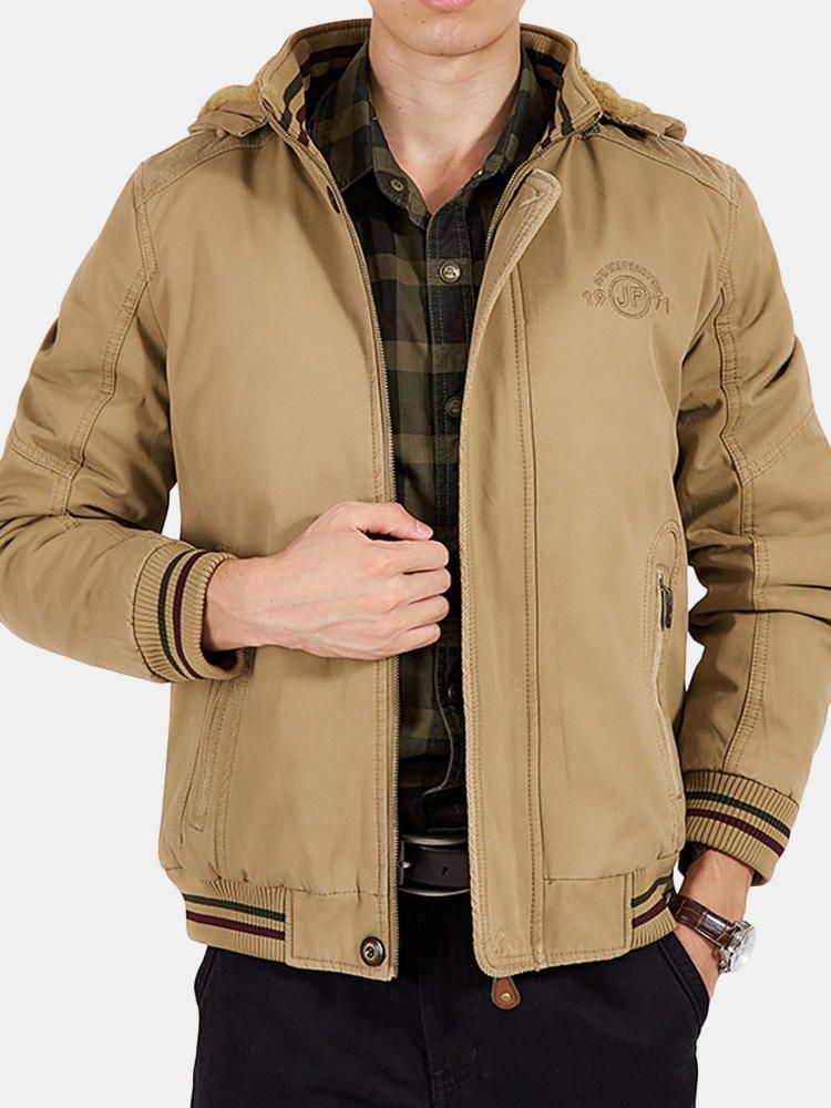 Chaqueta Cálida Con Capucha De Algodón De Lana Gruesa De Gran Tamaño De Invierno Para Hombre