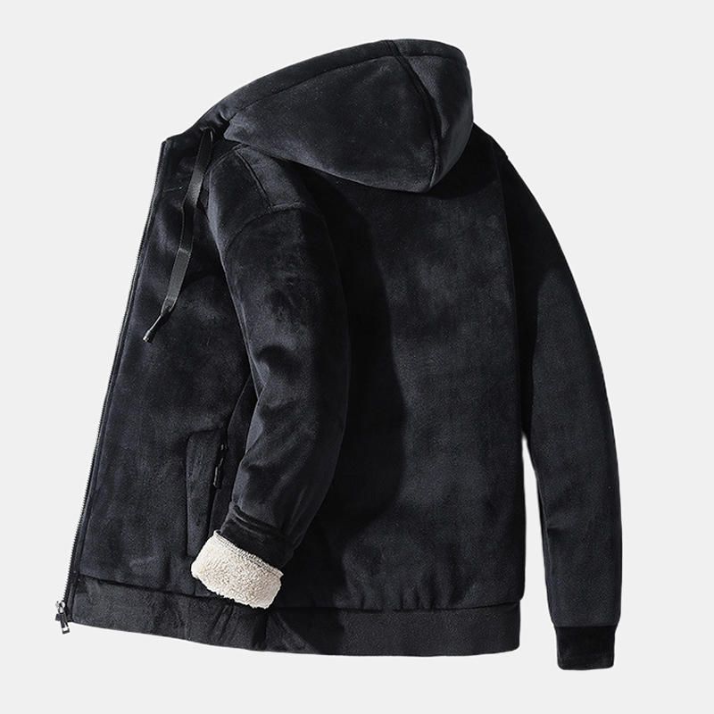 Chaqueta Cálida Con Cordón Grueso Y Capucha Bereber Informal Para Hombre