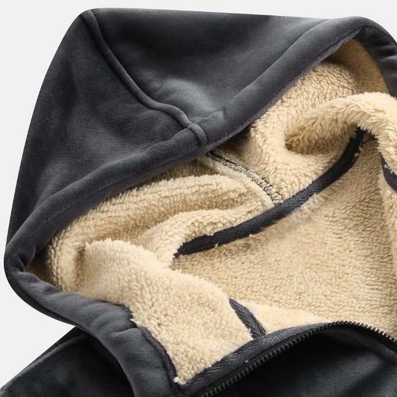 Chaqueta Cálida Con Cordón Grueso Y Capucha Bereber Informal Para Hombre