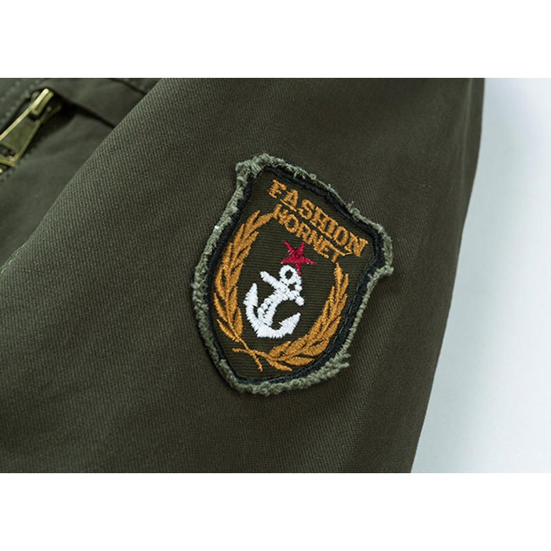 Chaqueta Cálida De Lana Gruesa Con Charretera Con Múltiples Bolsillos Militares Para Exteriores De Invierno Para Hombre