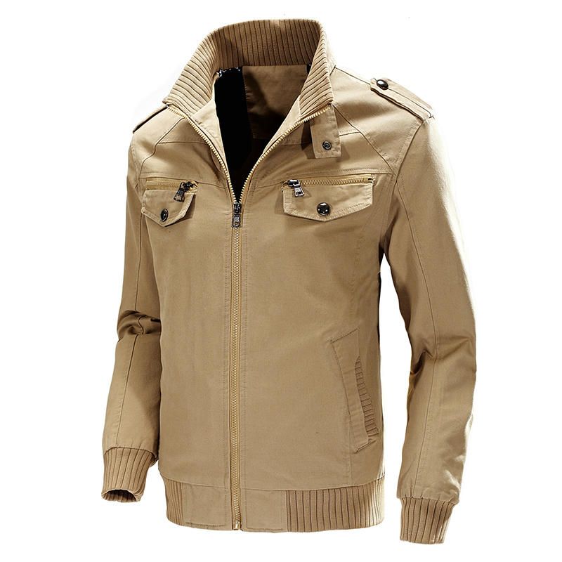 Chaqueta De Carga De Algodón Informal Estilo Militar De Otoño Invierno Para