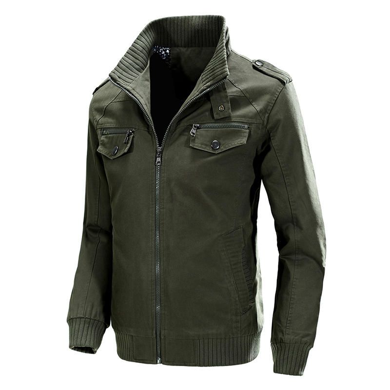 Chaqueta De Carga De Algodón Informal Estilo Militar De Otoño Invierno Para